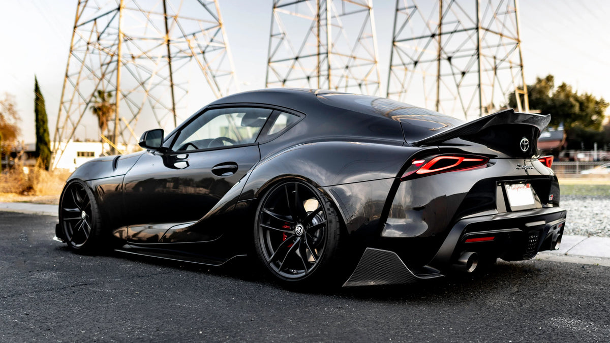 Upgrade your Toyota A90/A91 Supra with premium carbon fiber parts and performance accessories from Bimmer Source. Shop front lips, rear spoilers, rear diffusers, and other high-quality A90/A91 Supra aftermarket upgrades for enhanced style and performance.