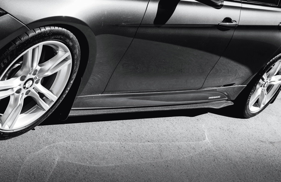V Style Carbon Fiber Side Skirt Extensions - BMW F30