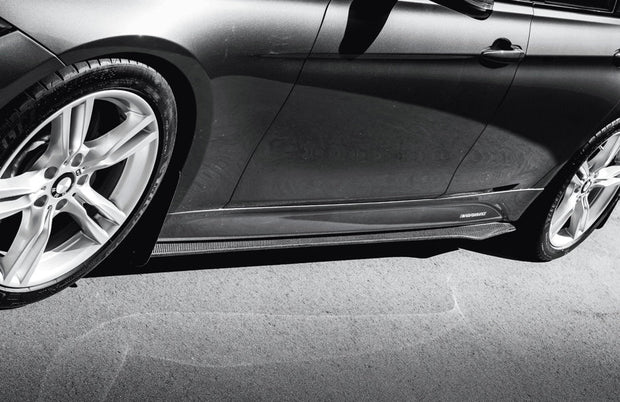 V Style Carbon Fiber Side Skirt Extensions - BMW F30